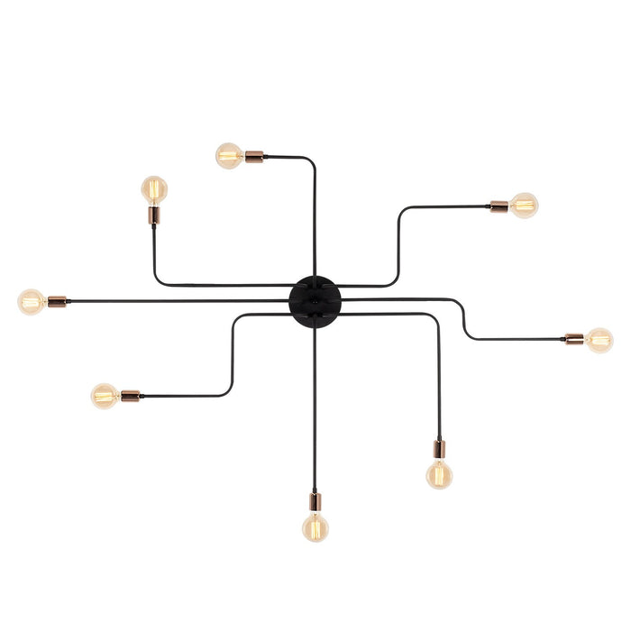 Dimehouse Hanglamp 8-lichts XL Zwart Metaal Striker