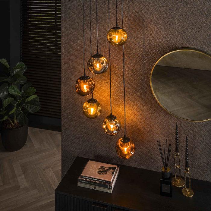 Dimehouse Hanglamp Ada 6-lichts Getrapt Gekleurd Glas