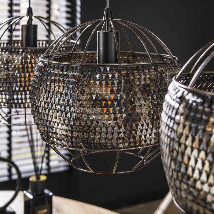 Dimehouse Hanglamp Alfie 3-lichts Metaal Zwart Bruin