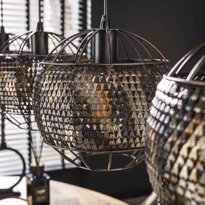 Dimehouse Hanglamp Alfie 4-lichts Metaal Zwart Bruin