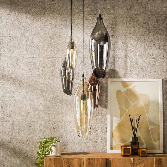 Dimehouse Hanglamp Coco Getrapt 5-lichts Gekleurd Glas