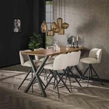 Dimehouse Hanglamp Faye 7-lichts Gestreept Glas Amberkleurig