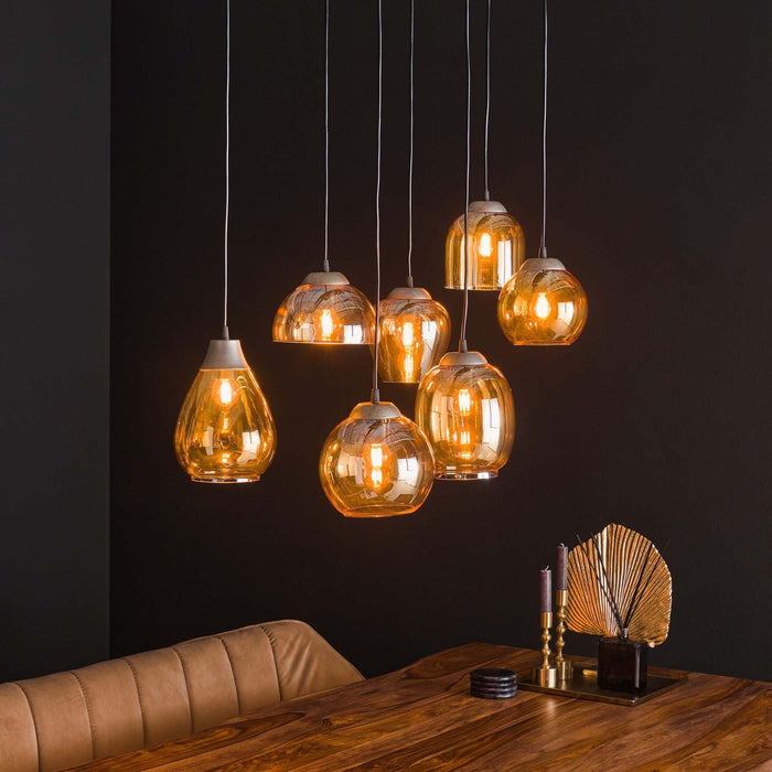 dimehouse Hanglamp Felien getrapt mix amberkleurig glas