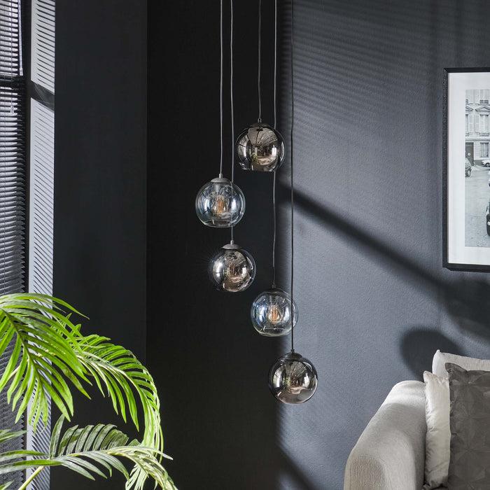 Dimehouse Hanglamp Henriette Glas Rond Getrapt 5-Lichts