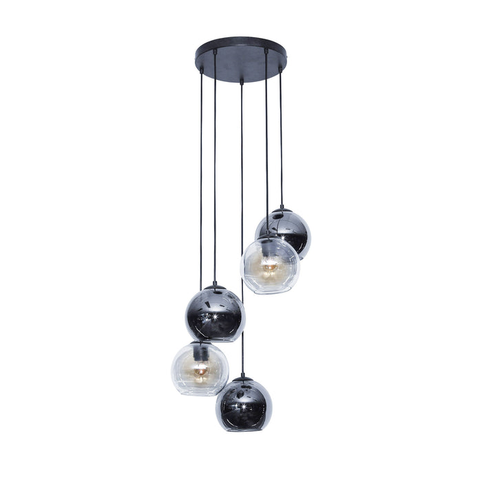 Dimehouse Hanglamp Henriette Glas Rond Getrapt 5-Lichts