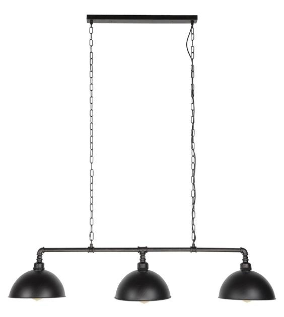 Dimehouse Hanglamp Industrieel Abby 3-lichts Buis Zwart