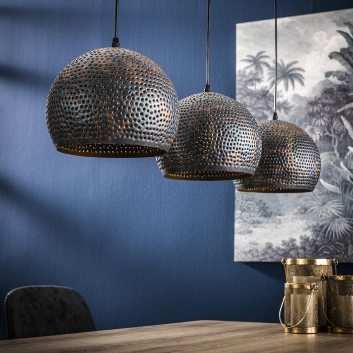 Dimehouse Hanglamp Industrieel Aya 3-lichts Zwart Bruin