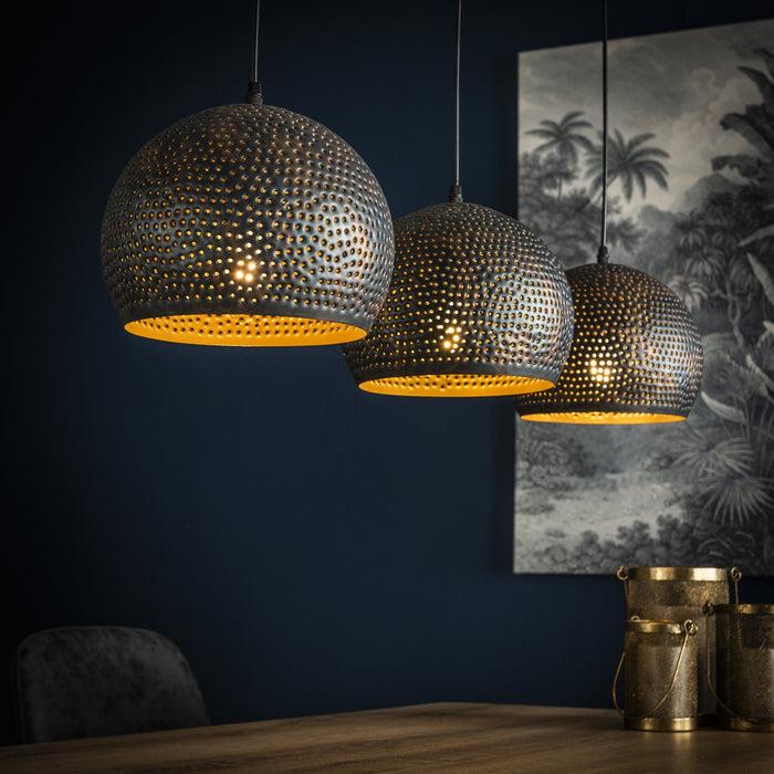 dimehouse Hanglamp Industrieel Aya 3-lichts Zwart Bruin