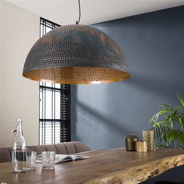 Dimehouse Hanglamp Industrieel Aya Zwart Bruin 70 Cm