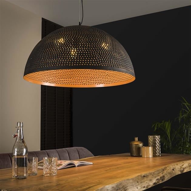dimehouse Hanglamp Industrieel Aya Zwart Bruin 70 cm