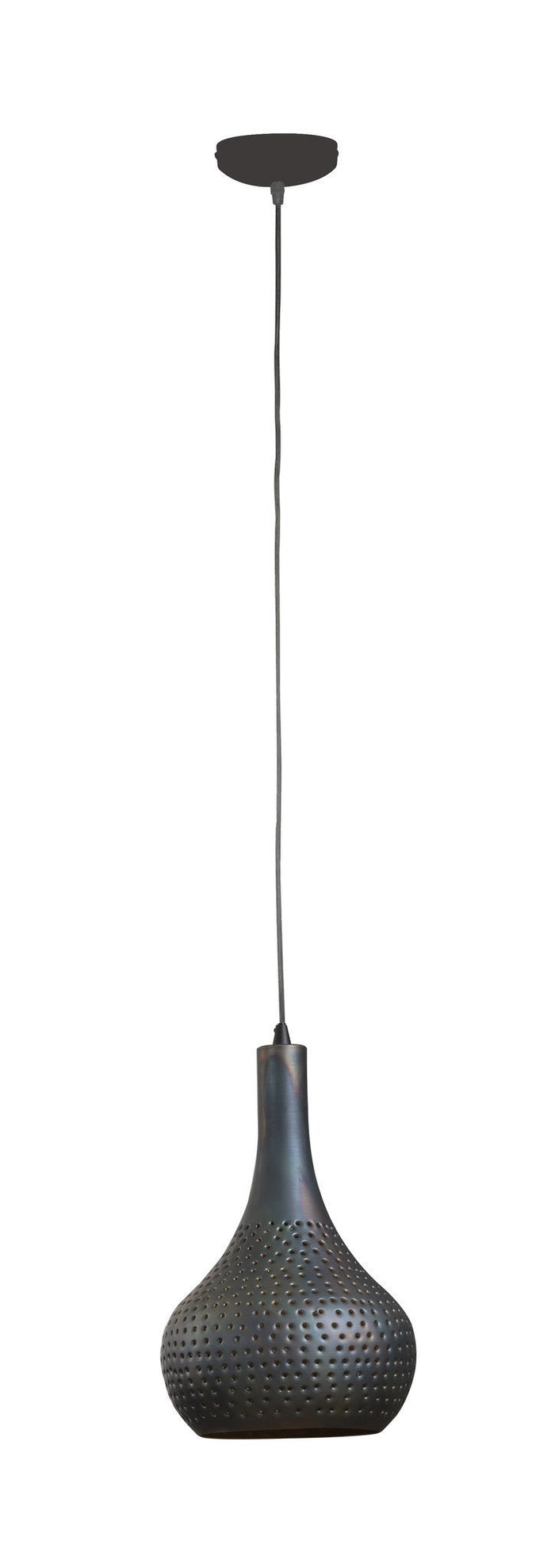 Dimehouse Hanglamp Industrieel Kegel Aya 1-lichts Zwart Bruin