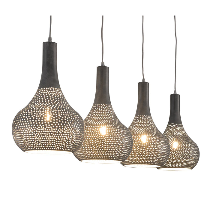 Dimehouse Hanglamp Industrieel Kegel Aya 4-lichts Grijs