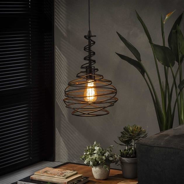 dimehouse Hanglamp Industrieel Kelsey Kegel Zwart 1-Lichts