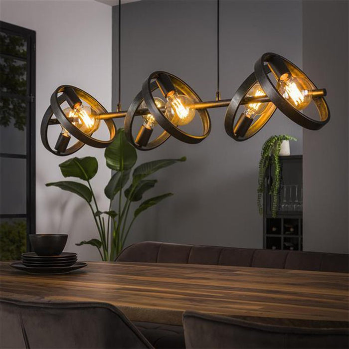 dimehouse Hanglamp industrieel Otan 6-lichts rond metaal
