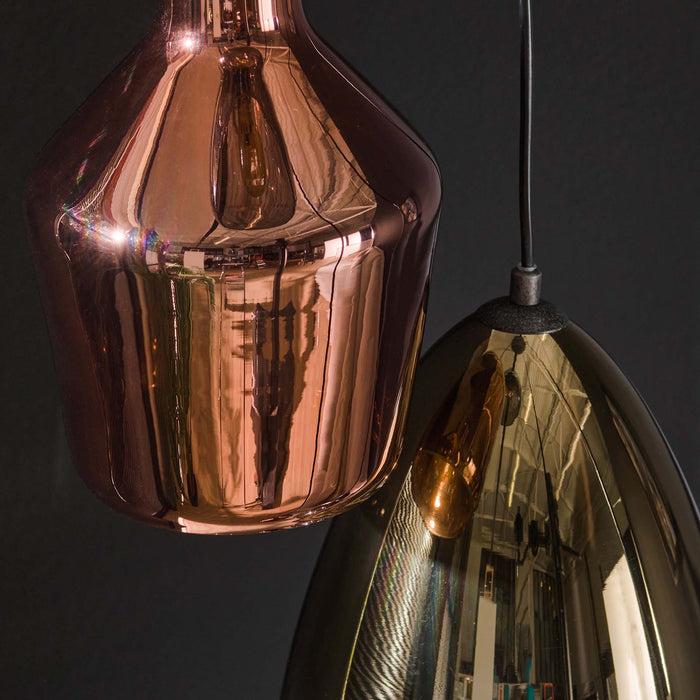 Dimehouse Hanglamp Lari Gekleurd Glas Gemixt 5-lichts Getrapt