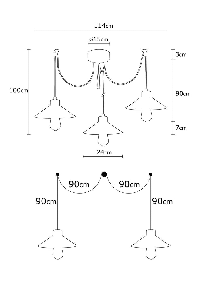 Dimehouse Hanglamp Multicolor 3-lichts Metaal Virtu