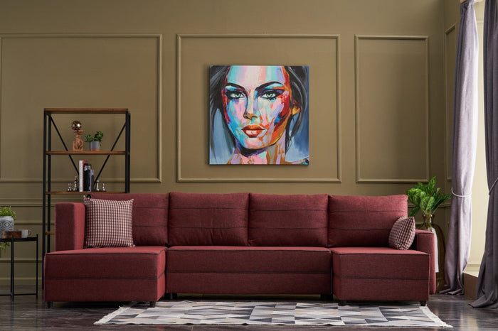 Dimehouse Hoekbank Met Slaapfunctie Ece Claret Rood