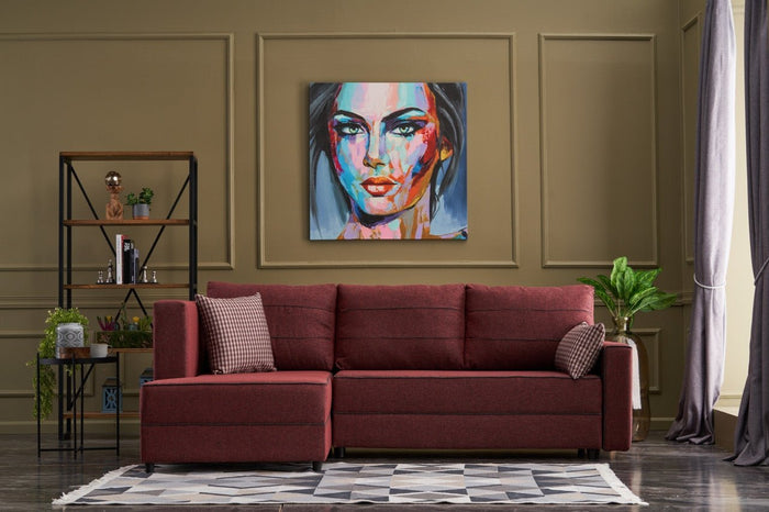 dimehouse Hoekbank met slaapfunctie Links Ece Claret Rood