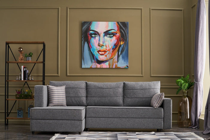 dimehouse Hoekbank met slaapfunctie Links Ece Grijs