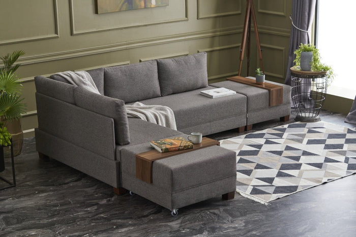 Dimehouse Hoekbank Met Slaapfunctie Links Fly Bruin