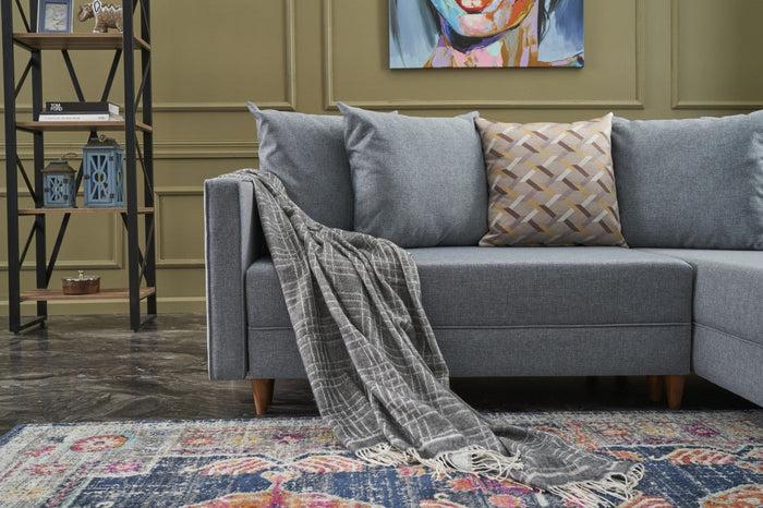 Dimehouse Hoekbank Met Slaapfunctie Rechts Aydam Blauw