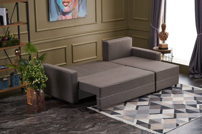 Dimehouse Hoekbank Met Slaapfunctie Rechts Ece Bruin