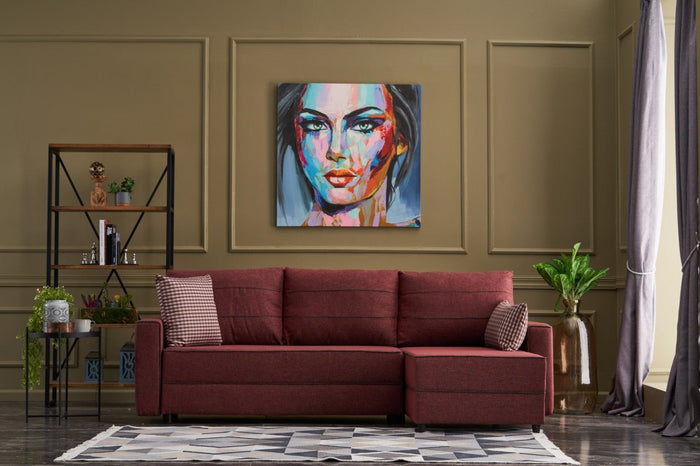 dimehouse Hoekbank met slaapfunctie Rechts Ece Claret Rood