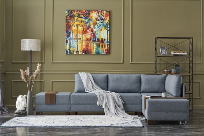 dimehouse Hoekbank met slaapfunctie Rechts Fly Blauw