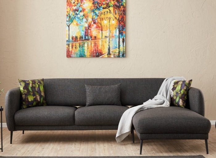 dimehouse Hoekbank Rechts met slaapfunctie Venus Antraciet