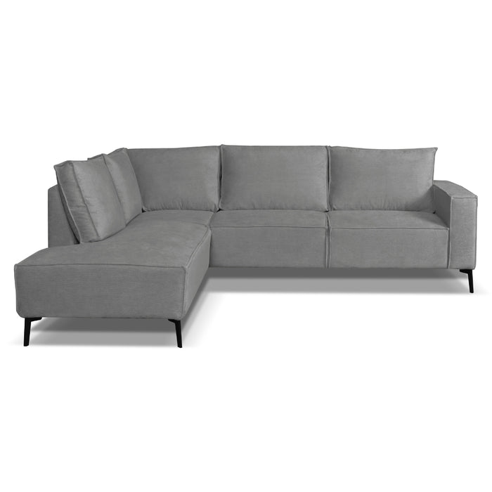 Dimehouse Hoekbank Yara Met Chaise Longue Links Chenille Grijs