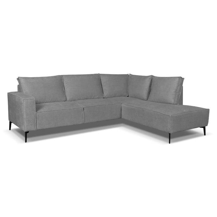 Dimehouse Hoekbank Yara Met Chaise Longue Rechts Chenille Grijs