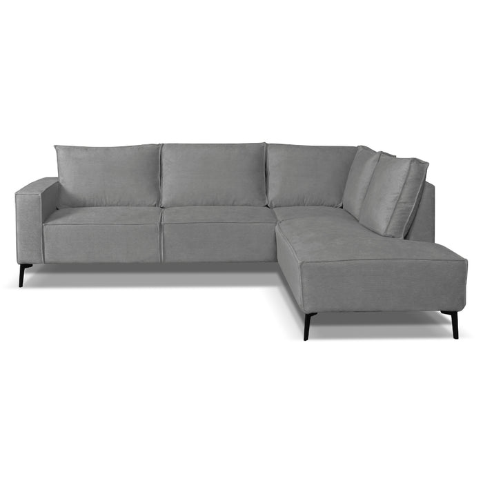 Dimehouse Hoekbank Yara Met Chaise Longue Rechts Chenille Grijs