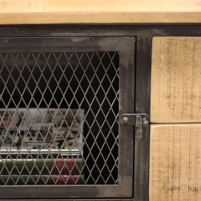 Dimehouse Industrieel Dressoir Op Wielen Bryce Metaal Mangohout 153x40 Cm