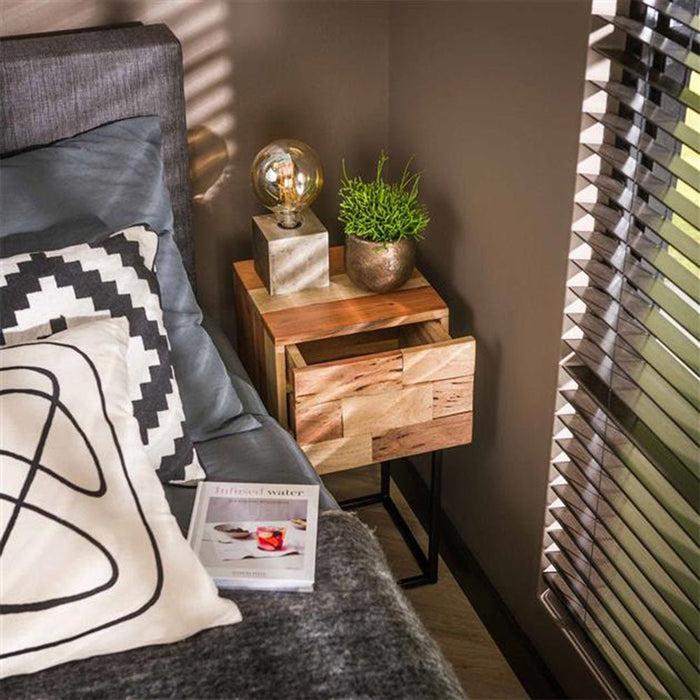 Dimehouse Industrieel Nachtkastje Anna-Sophie Acaciahout Met Lade