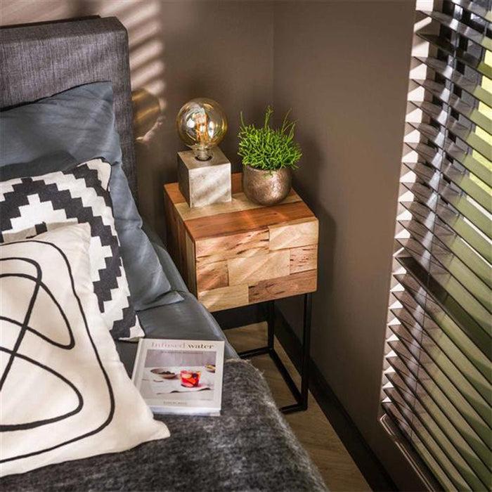 dimehouse Industrieel Nachtkastje Anna-Sophie Acaciahout met Lade