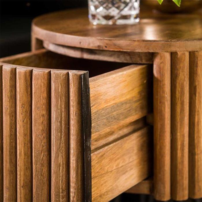 Dimehouse Industrieel Nachtkastje Rond Hans Mangohout Met Lade