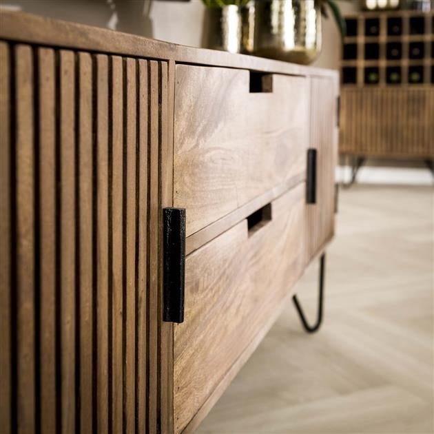 Dimehouse Industrieel TV Meubel Mangohout Tory 135x35x55 Cm