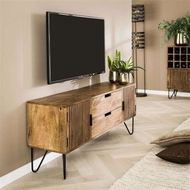 dimehouse Industrieel TV Meubel Mangohout Tory 135x35x55 cm