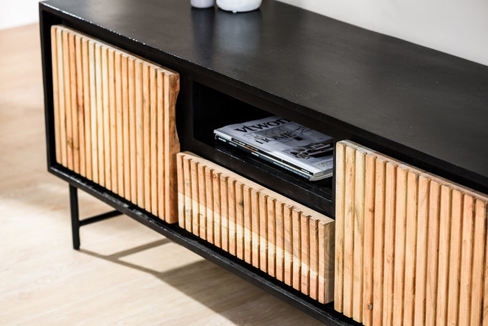 Dimehouse Industrieel TV Meubel Myra Acaciahout 2-Deurs 140x40x50 Cm