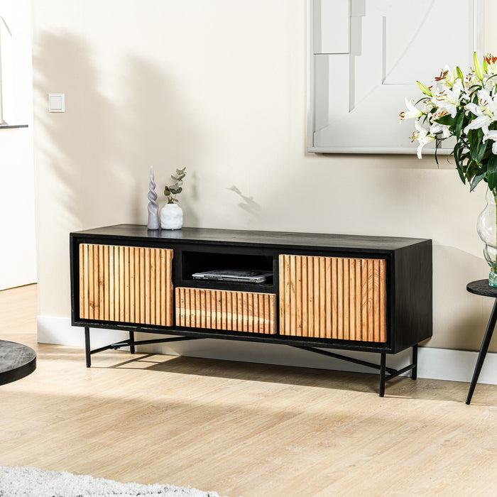 dimehouse Industrieel TV Meubel Myra Acaciahout 2-Deurs 140x40x50 cm