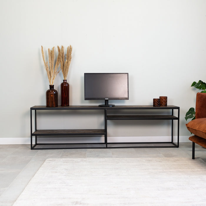 Dimehouse Industrieel TV Meubel Visgraat Bruin Sylvie 180x35x40 Cm