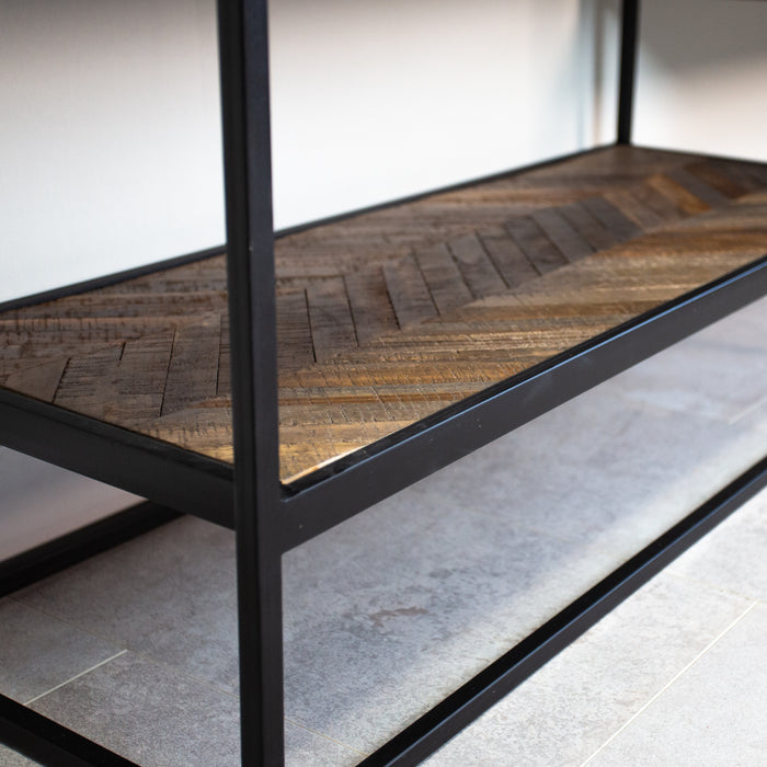 Dimehouse Industrieel TV Meubel Visgraat Bruin Sylvie 180x35x40 Cm