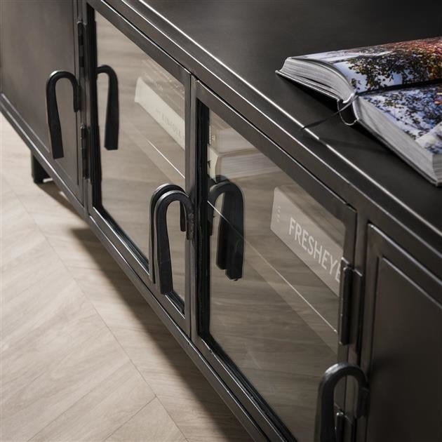 Dimehouse Industrieel TV Meubel Zwart Metaal Finye 180x40x50 Cm