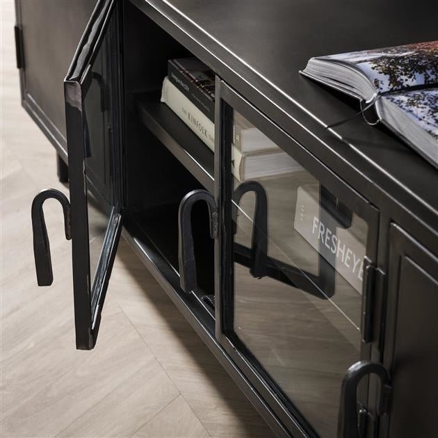 Dimehouse Industrieel TV Meubel Zwart Metaal Finye 180x40x50 Cm