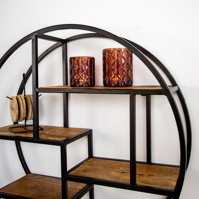 Dimehouse Industrieel Wandrek Sari Ø76 Cm Mangohout Metaal