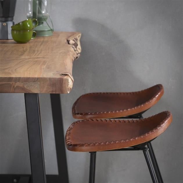 Dimehouse Industriële Bartafel Acaciahout Boomstamvorm Elstar 125x46 Cm