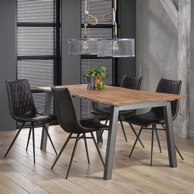 Dimehouse Industriële Eettafel Edge Acaciahout Boomstamvorm 180x90