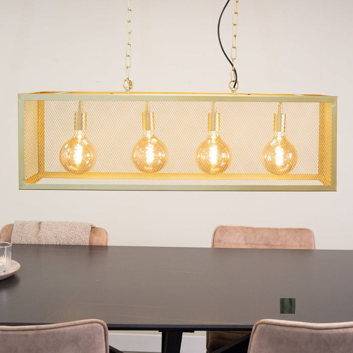 Dimehouse Industriële Hanglamp Duncan 4-lichts Goud