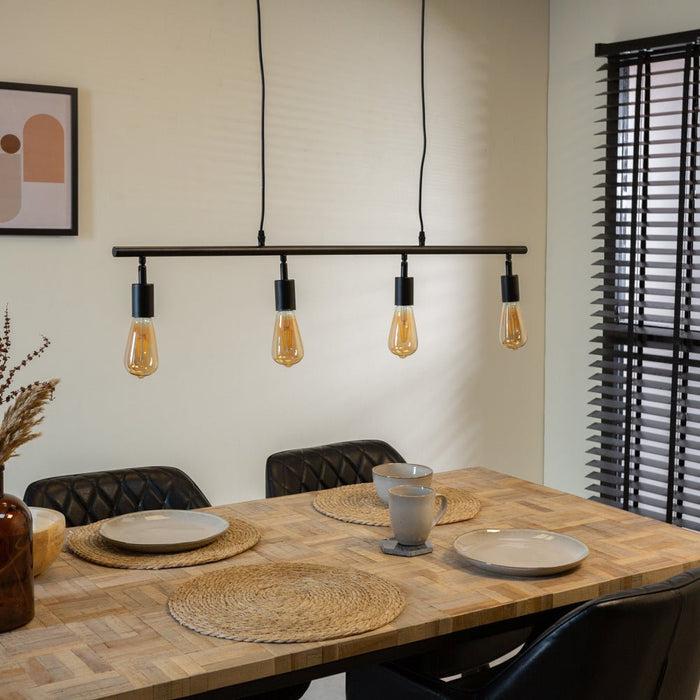 Dimehouse Industriële Hanglamp Glenn 4-lichts Zwart Metaal