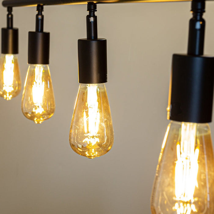 Dimehouse Industriële Hanglamp Glenn 4-lichts Zwart Metaal